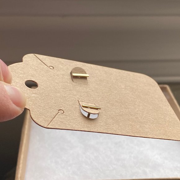 Pair of Rowan 14K Yellow Gold Bar Studs with Threaded Flatbacks - Picture 7 of 7